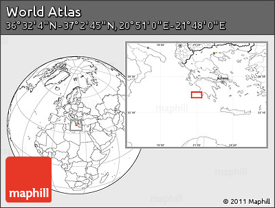 Blank Location Map of the Area around 36° 47' 25" N, 21° 19' 30" E