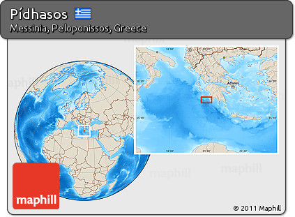Shaded Relief Location Map of Pídhasos