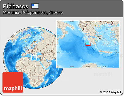 Shaded Relief Location Map of Pídhasos