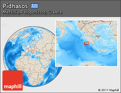 Shaded Relief Location Map of Pídhasos