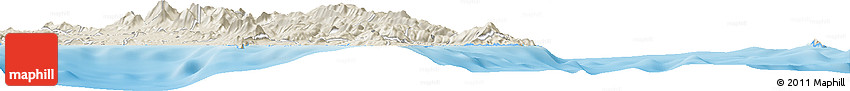 Shaded Relief Horizon Map of the Area around 36° 47' 25" N, 23° 1' 29" E