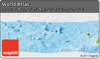 Physical Panoramic Map of the Area around 36° 47' 25" N, 23° 52' 30" E