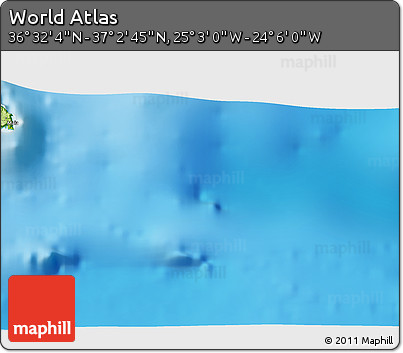 Physical 3D Map of the Area around 36° 47' 25" N, 24° 34' 30" W