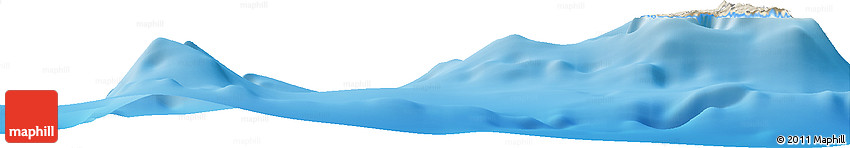Shaded Relief Horizon Map of the Area around 36° 47' 25" N, 25° 25' 29" W