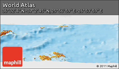 Political Panoramic Map of the Area around 36° 47' 25" N, 26° 25' 29" E