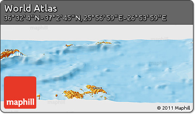 Political Panoramic Map of the Area around 36° 47' 25" N, 26° 25' 29" E