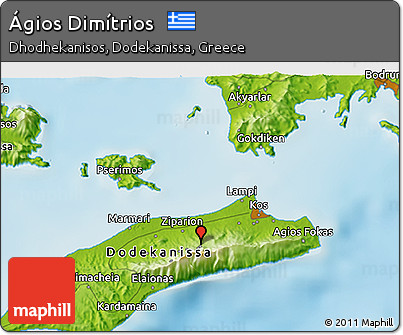 Physical 3D Map of Ágios Dimítrios