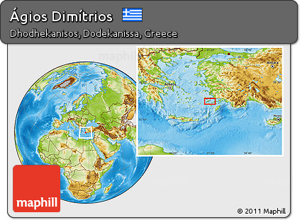 Physical Location Map of Ágios Dimítrios