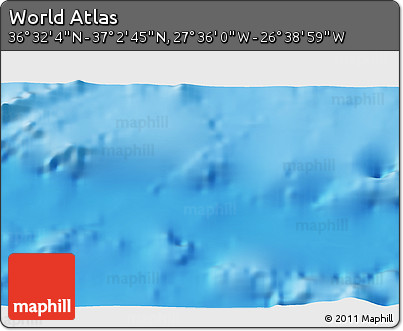 Physical 3D Map of the Area around 36° 47' 25" N, 27° 7' 30" W