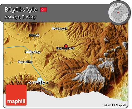 Physical 3D Map of Büyüksöyle