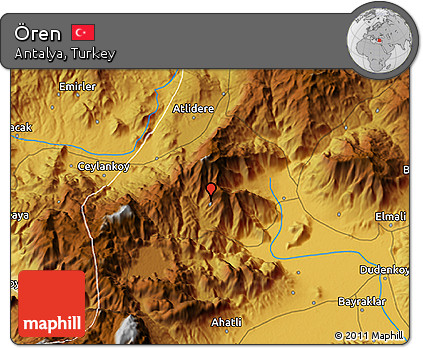 Physical 3D Map of Ören