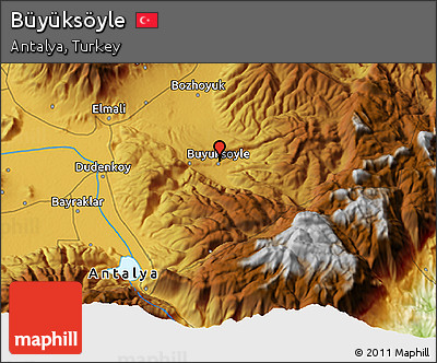 Physical 3D Map of Büyüksöyle