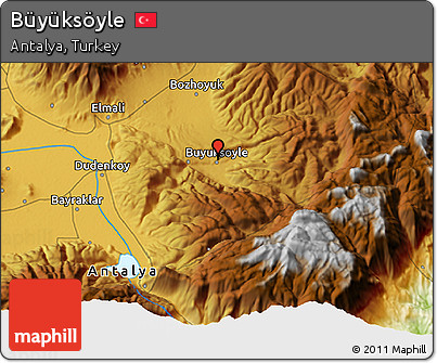 Physical 3D Map of Büyüksöyle