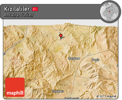 Satellite 3D Map of Kızılaliler