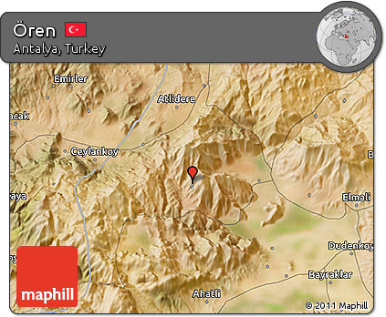 Satellite 3D Map of Ören