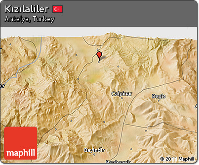 Satellite 3D Map of Kızılaliler