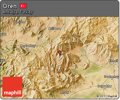 Satellite 3D Map of Ören