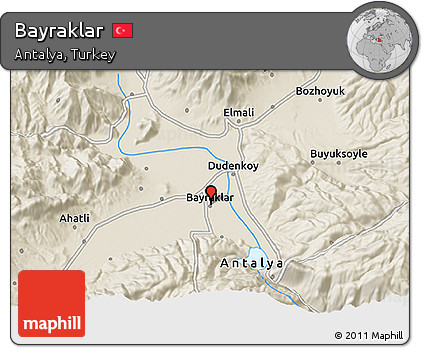 Shaded Relief 3D Map of Bayraklar