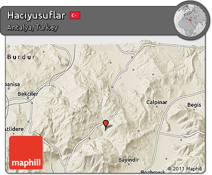 Shaded Relief 3D Map of Hacıyusuflar