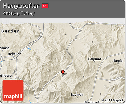 Shaded Relief 3D Map of Hacıyusuflar