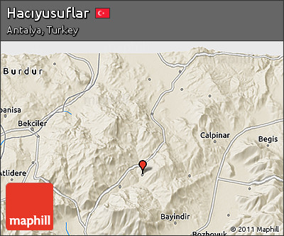 Shaded Relief 3D Map of Hacıyusuflar