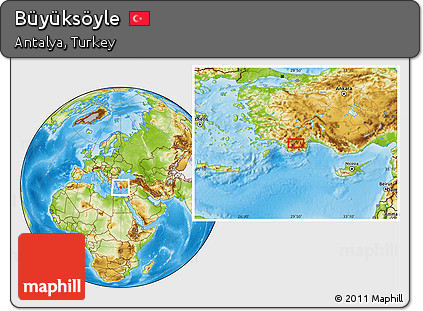 Physical Location Map of Büyüksöyle
