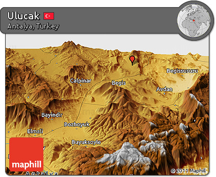 Physical Panoramic Map of Ulucak