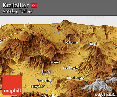 Physical Panoramic Map of Kızılaliler