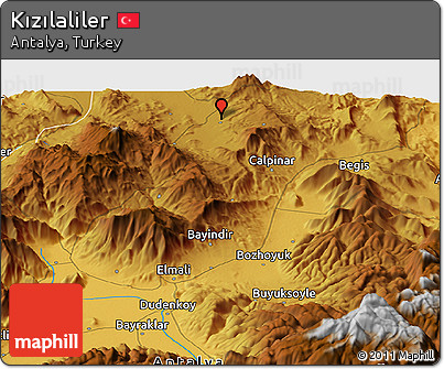 Physical Panoramic Map of Kızılaliler