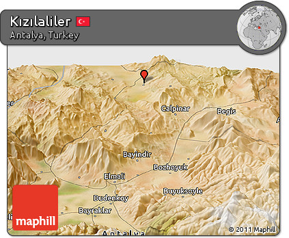 Satellite Panoramic Map of Kızılaliler