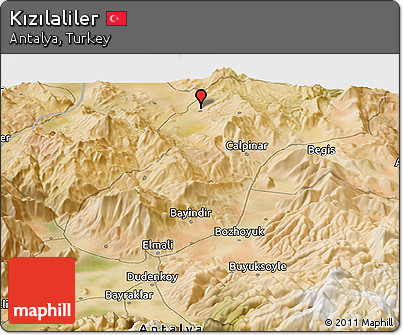 Satellite Panoramic Map of Kızılaliler