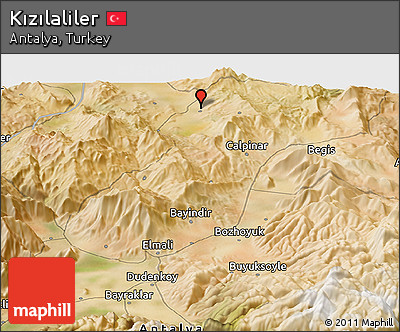 Satellite Panoramic Map of Kızılaliler