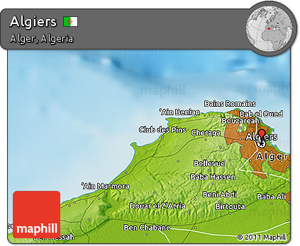 Physical 3D Map of Algiers