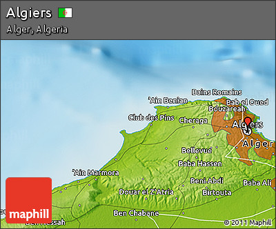 Physical 3D Map of Algiers