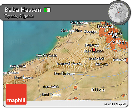 Satellite 3D Map of Baba Hassen