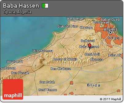 Satellite 3D Map of Baba Hassen