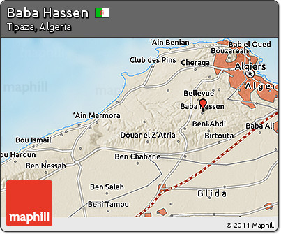 Shaded Relief 3D Map of Baba Hassen