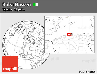 Blank Location Map of Baba Hassen