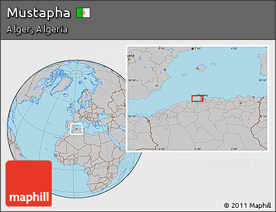 Gray Location Map of Mustapha