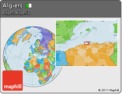 Political Location Map of Algiers