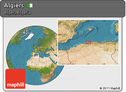 Satellite Location Map of Algiers