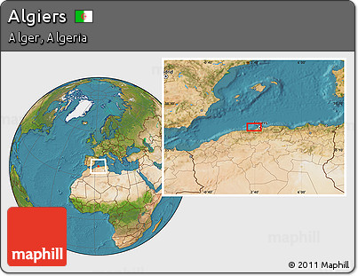 Satellite Location Map of Algiers