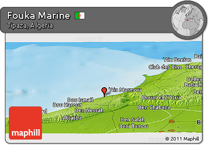Physical Panoramic Map of Fouka Marine