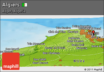 Physical Panoramic Map of Algiers