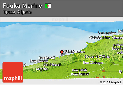 Physical Panoramic Map of Fouka Marine