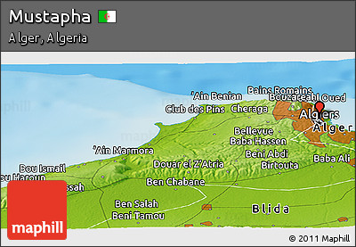 Physical Panoramic Map of Mustapha
