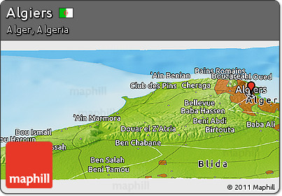 Physical Panoramic Map of Algiers