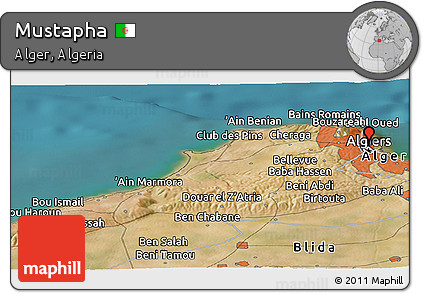 Satellite Panoramic Map of Mustapha