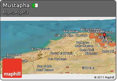 Satellite Panoramic Map of Mustapha