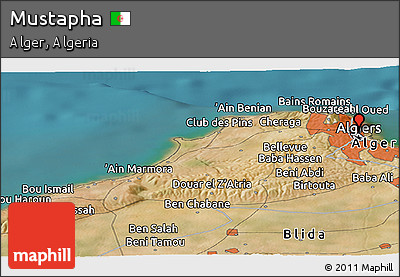 Satellite Panoramic Map of Mustapha